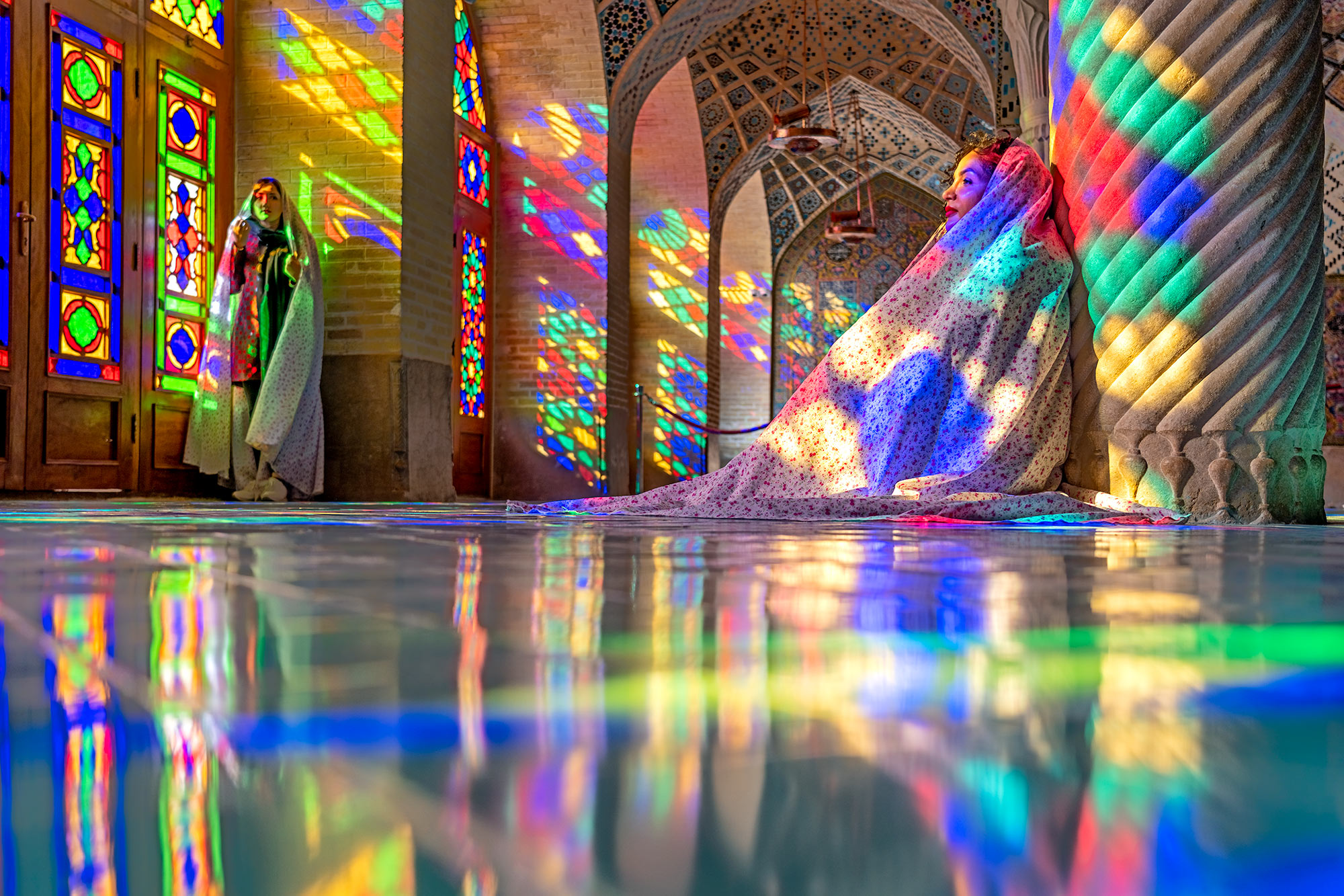Pinke Moschee fotografiert in Shiraz auf einer Fotoreise mit Benny Rebel Fotosafaris GmbH.